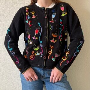 berek 2 by takako sakon beaded embroidered sequined cocktail cardigan size L